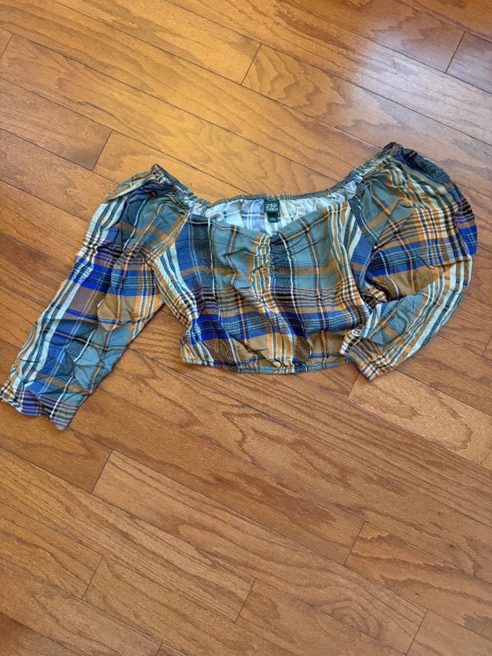 Plaid Wild Fable Long Sleeved Crop Top